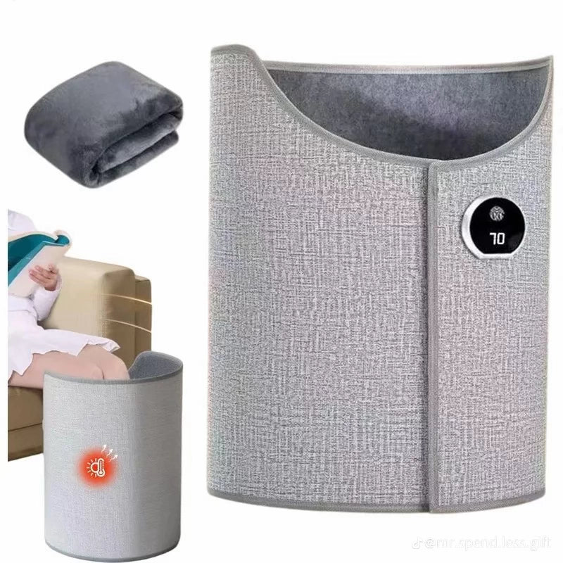 Silent Foldable Leg Warmer Pro - Under Desk Electric Foot Heater with Thermostat & Auto Shut Off for Office Home Timer